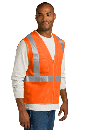 CornerStone ® Adult Unisex ANSI 107 Class 2 Mesh Zippered Vest